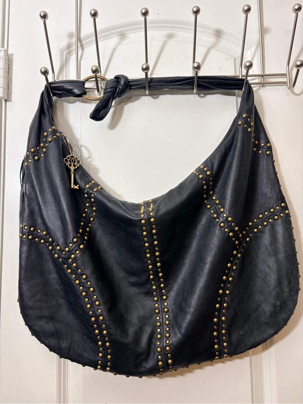RAFE NEW YORK XL Oversized Studded Leather Shoulder Bag Vintage Y2K Carryall
